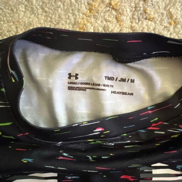 Under Armour Boys HeatGear Graphic Tee – Black Multi-Color – Size Youth Medium - Picture 2 of 2